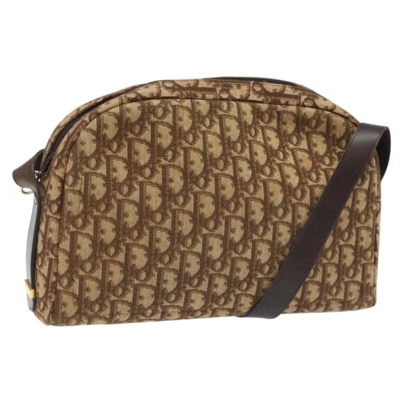 Christian Dior Trotter Canvas Shoulder Bag Brown Gold Auth yk17509 - Picture 1 of 15